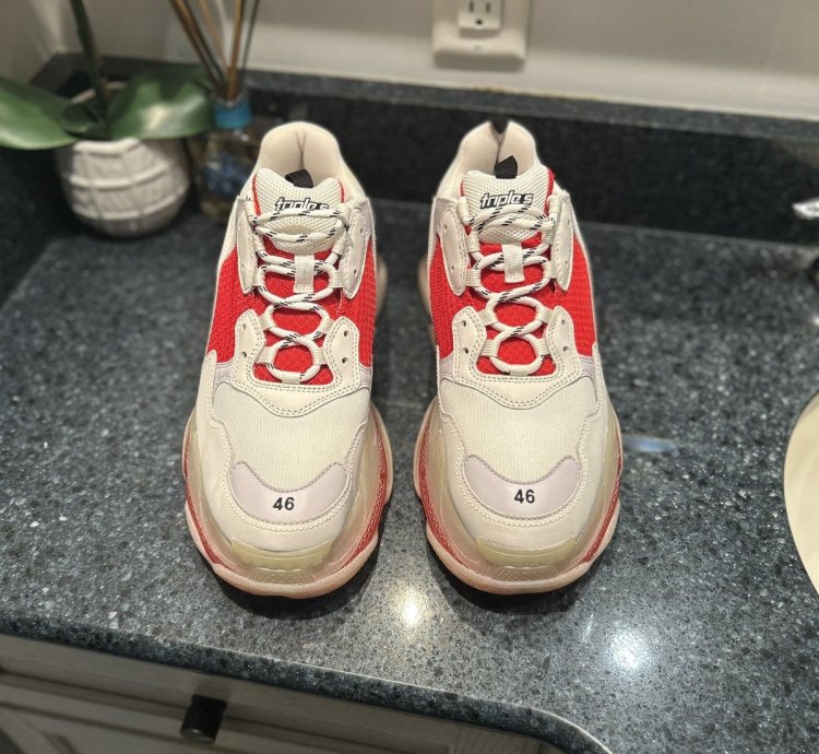 New Balenciaga Triple Red White Size 46 13us