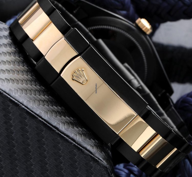 Rolex Sky-dweller 326933 Oyster Band Black Pvd Dlc Coated 18k Yellow Gold Steel Watch