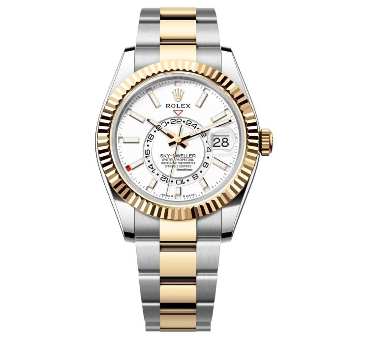Rolex Sky-dweller 326933-0005 Stainless Steel Yellow Gold With Black Cream Dial Watch