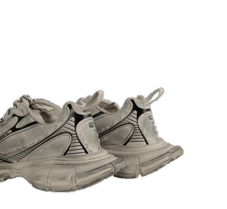 O1h1sh11224 Destroyed Canvas Sneakers In Beige