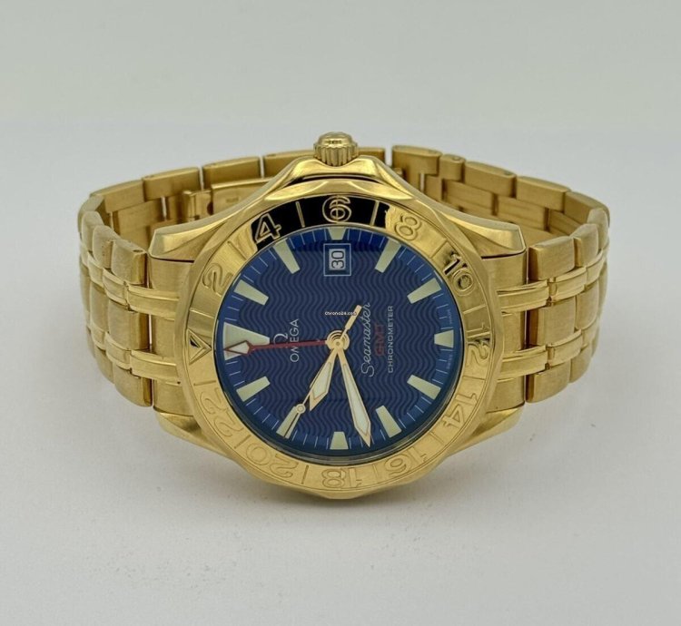 Omega Seamaster 41 Gmt Herren Uhr 26348093 Full Set 18k 750 Massiv Gold
