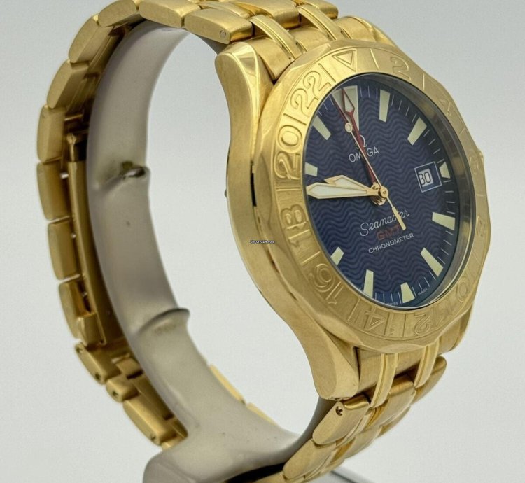 Omega Seamaster 41 Gmt Herren Uhr 26348093 Full Set 18k 750 Massiv Gold