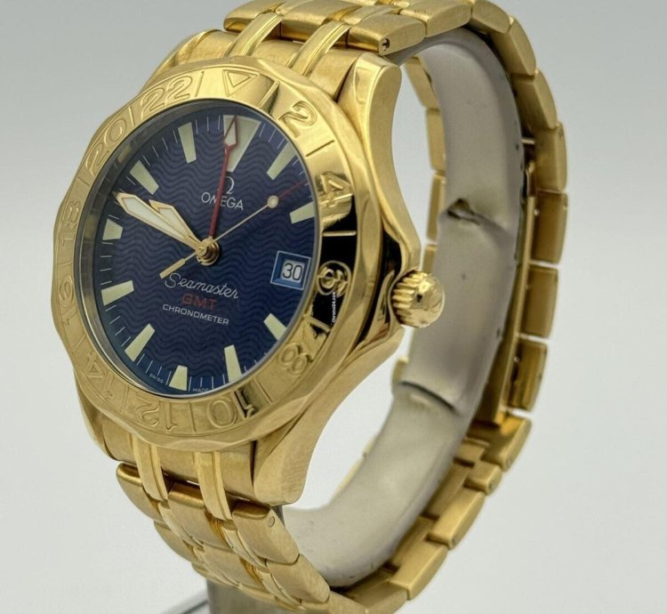 Omega Seamaster 41 Gmt Herren Uhr 26348093 Full Set 18k 750 Massiv Gold