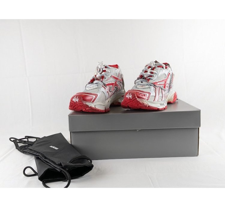 O1rshd1 Bicolor Mesh Runner In White Red