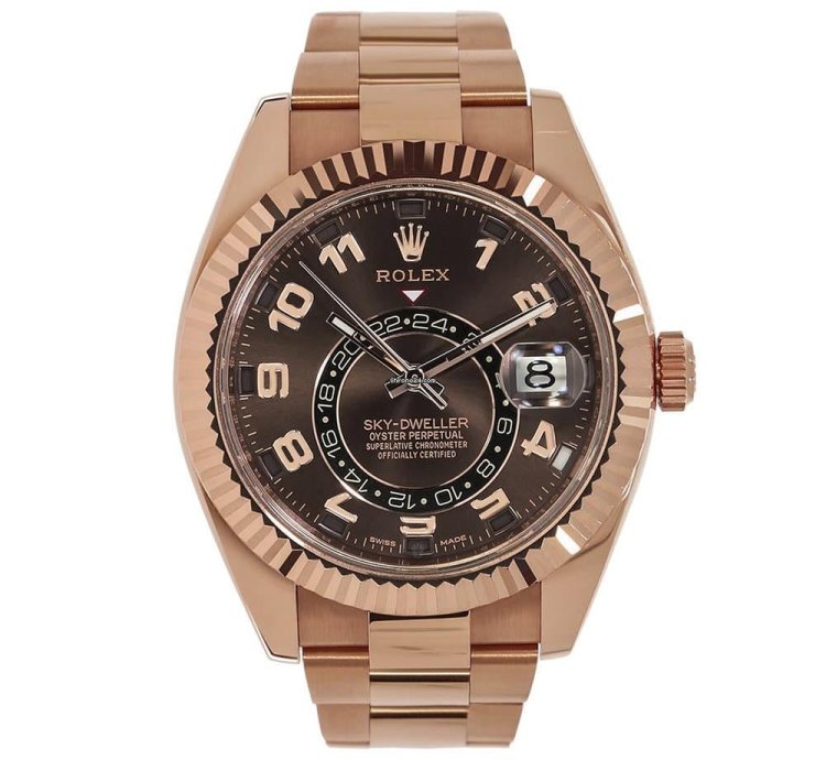 Rolex Sky-dweller 326935 18k Rose Gold Chocolate Arabic Dial 42 Mm