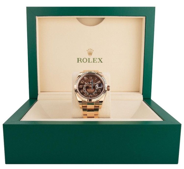 Rolex Sky-dweller 326935 18k Rose Gold Chocolate Arabic Dial 42 Mm