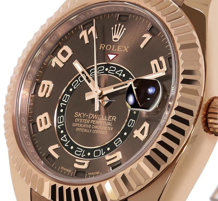 Rolex Sky-dweller 326935 18k Rose Gold Chocolate Arabic Dial 42 Mm