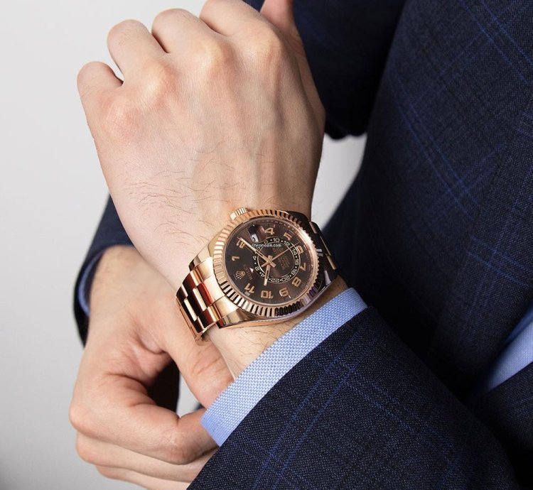 Rolex Sky-dweller 326935 18k Rose Gold Chocolate Arabic Dial 42 Mm