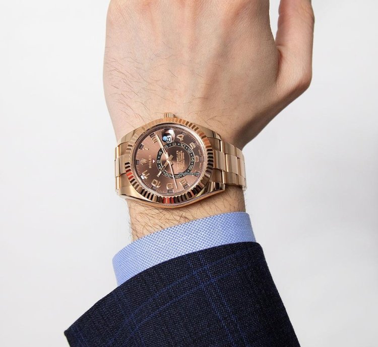 Rolex Sky-dweller 326935 18k Rose Gold Chocolate Arabic Dial 42 Mm