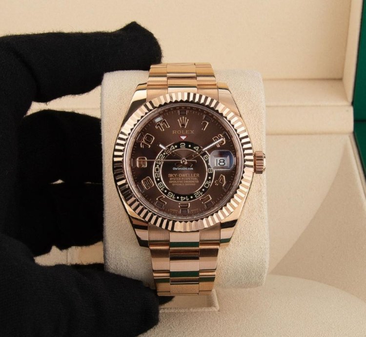 Rolex Sky-dweller 326935 18k Rose Gold Chocolate Arabic Dial 42 Mm