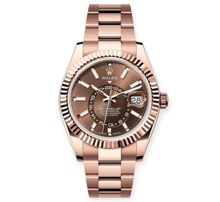 Rolex Sky-dweller 326935 18k Rose Gold Chocolate Index Dial Oyster Bracelet 42 Mm