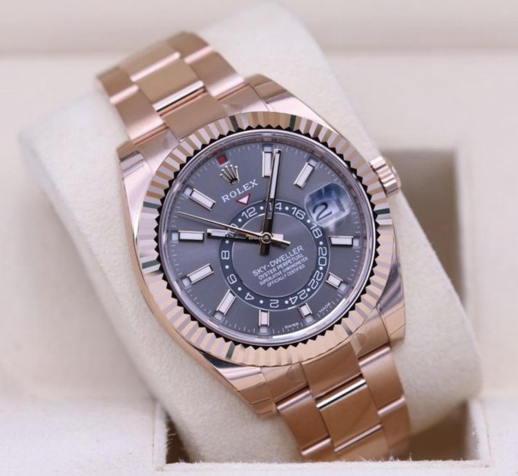 Rolex Sky-dweller 326935 Rhodium Grau 2024 Neu Full Set