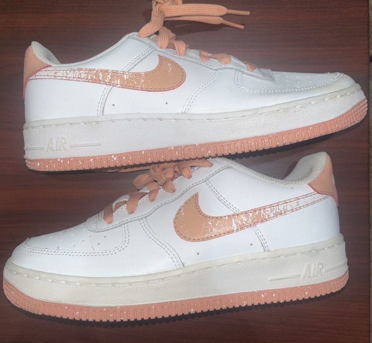 Air Force 1 Lv8 Gs White Light Madder Root Speckled