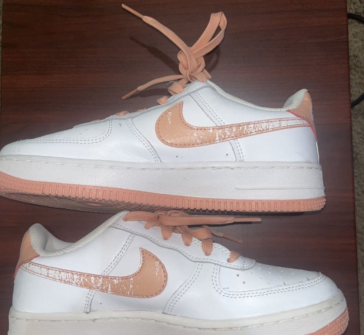 Air Force 1 Lv8 Gs White Light Madder Root Speckled