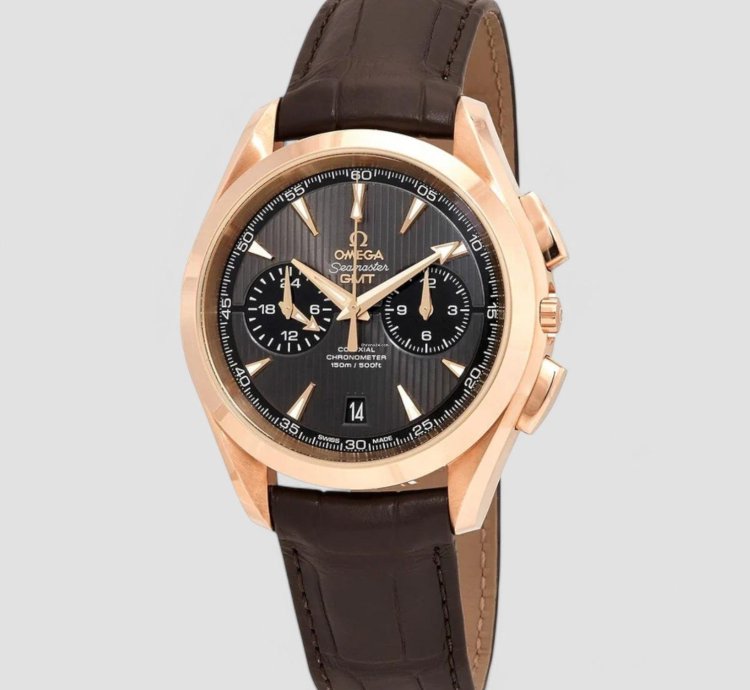 Omega Seamaster Aqua Terra 18kt Rose Gold Automatic Chronograph Gmt Men