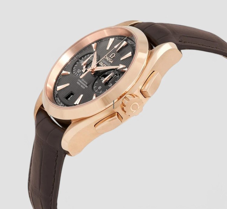 Omega Seamaster Aqua Terra 18kt Rose Gold Automatic Chronograph Gmt Men