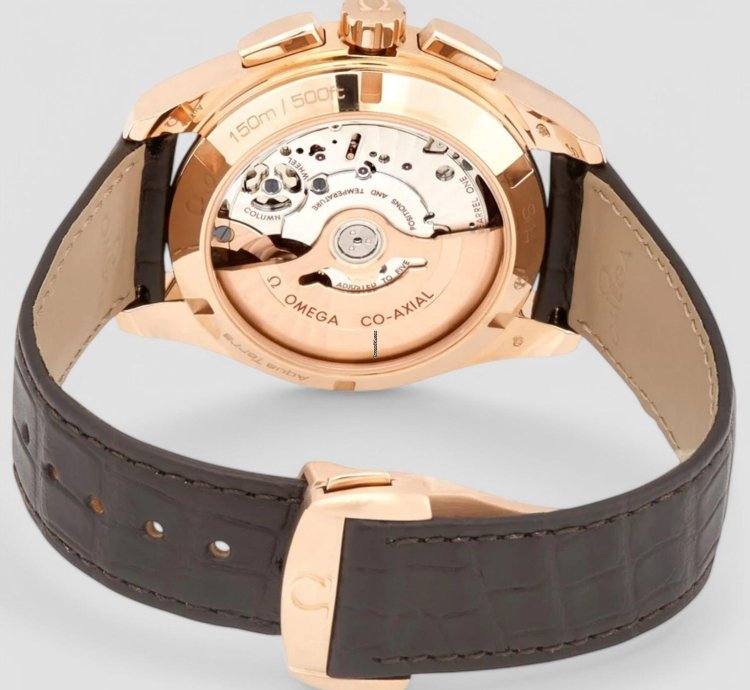 Omega Seamaster Aqua Terra 18kt Rose Gold Automatic Chronograph Gmt Men