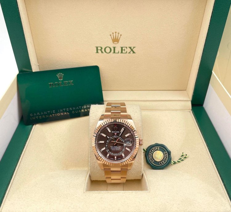 Rolex Sky-dweller 326935 Rose Gold Chocolate Dial Unworn 2023