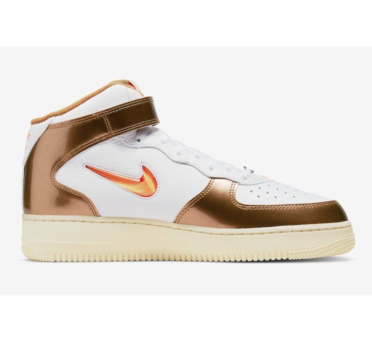 Air Force 1 Mid Qs White Total Orange-ale Brown Dh5623-100