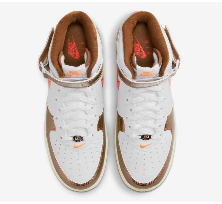 Air Force 1 Mid Qs White Total Orange-ale Brown Dh5623-100