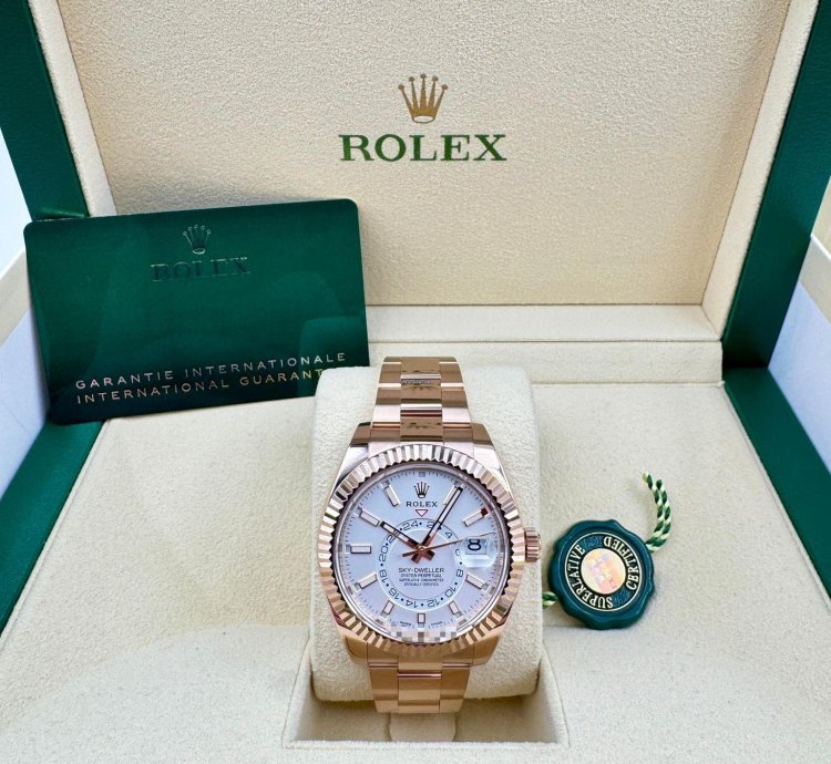 Rolex Sky-dweller 326935 Rose Gold White Dial Unworn 2023