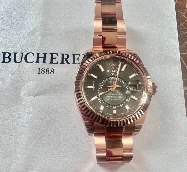 Rolex Sky-dweller 326935 Sky-dweller Rose Zb Rhodium Stickers Neu Lc 100 Juli 2022 Box Papiere
