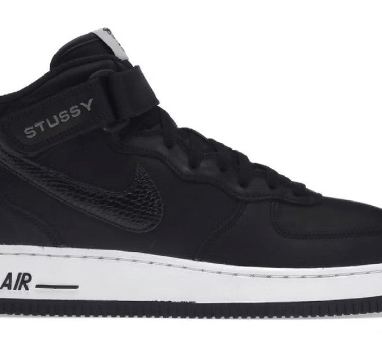 Air Force 1 Mid Stussy Black White