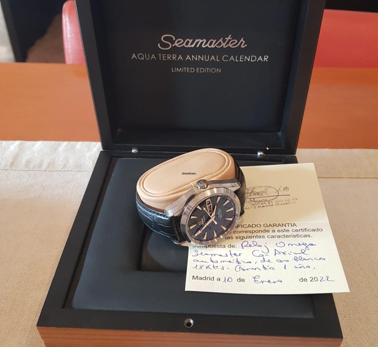 Omega Seamaster Aqua Terra Annual Calendar Oro Blanco Ed Lim