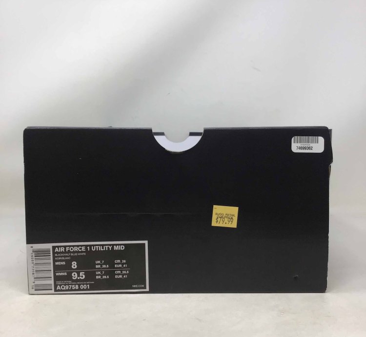 Air Force 1 Mid Utility Black Half Blue
