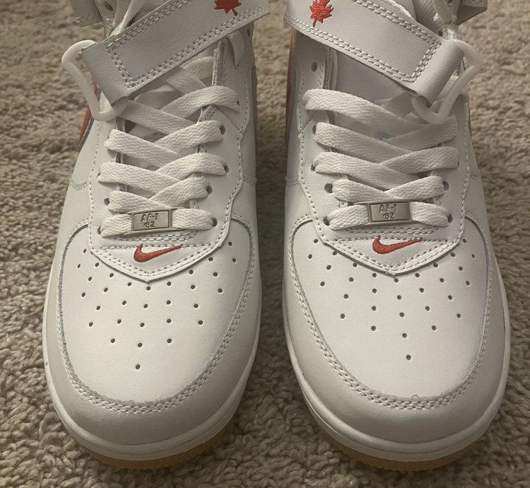Air Force 1 Mid White Varsity Red Gum