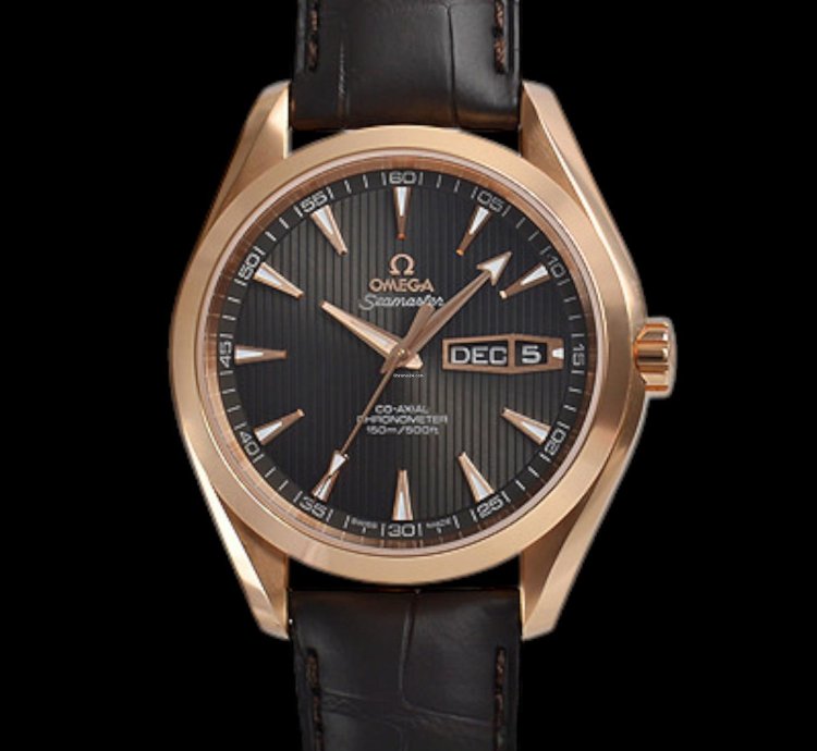 Omega Seamaster Aqua Terra Automatic Men Leather Watch