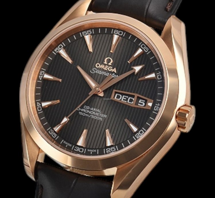 Omega Seamaster Aqua Terra Automatic Men Leather Watch