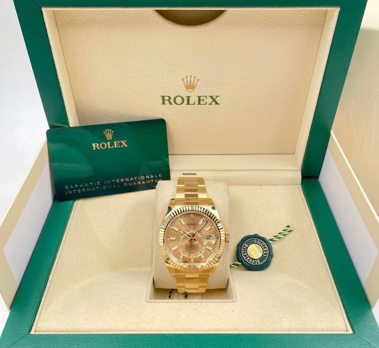 Rolex Sky-dweller 326938 Yellow Gold Champagne Dial Unworn 2023