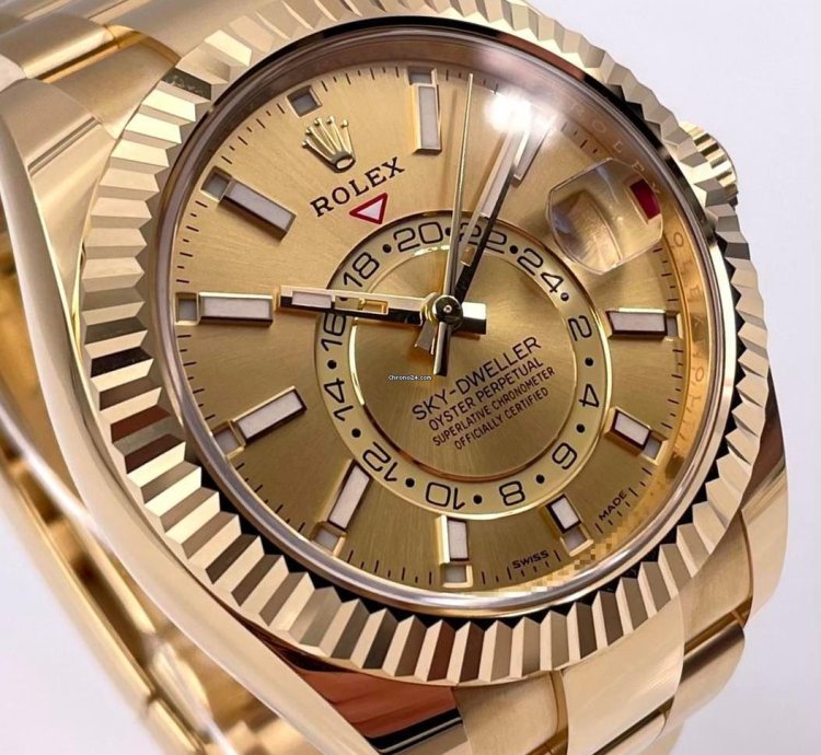 Rolex Sky-dweller 326938 Yellow Gold Champagne Dial Unworn 2023