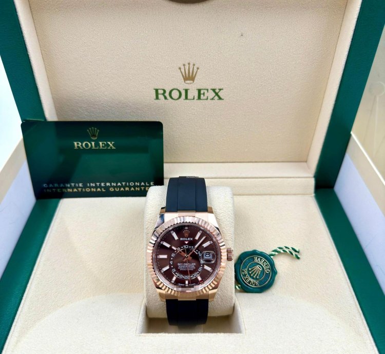 Rolex Sky-dweller 336235 Rose Gold Chocolate Dial Oysterflex Unworn 2024