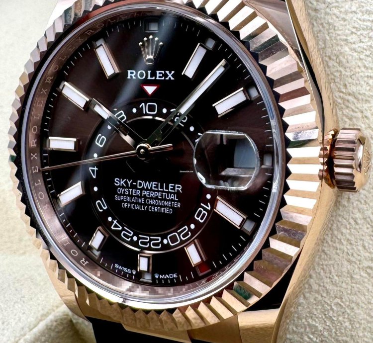 Rolex Sky-dweller 336235 Rose Gold Chocolate Dial Oysterflex Unworn 2024