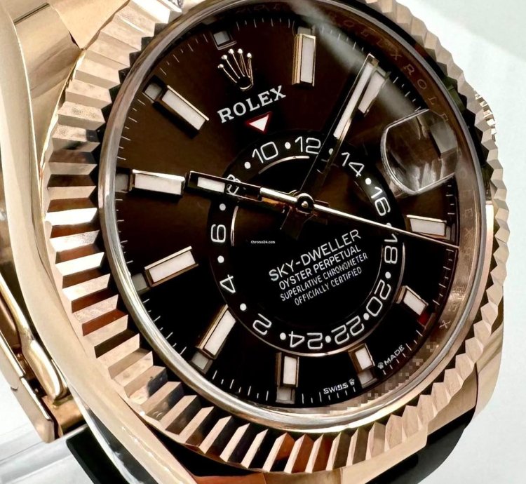 Rolex Sky-dweller 336235 Rose Gold Chocolate Dial Oysterflex Unworn 2024