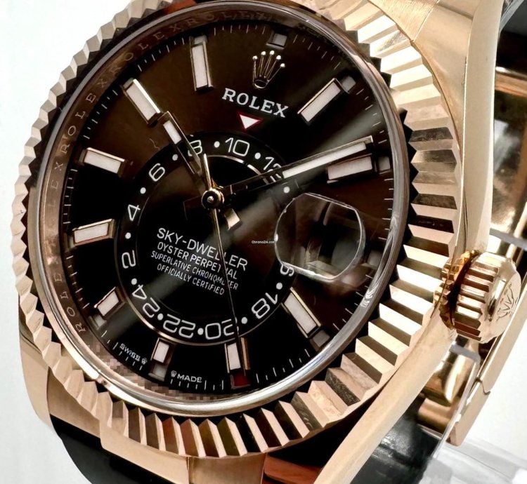 Rolex Sky-dweller 336235 Rose Gold Chocolate Dial Oysterflex Unworn 2024