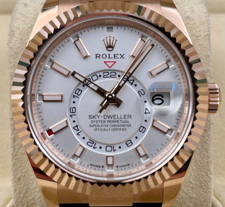 Rolex Sky-dweller 336235 Rose Gold White Dial Oysterflex Unworn 2024