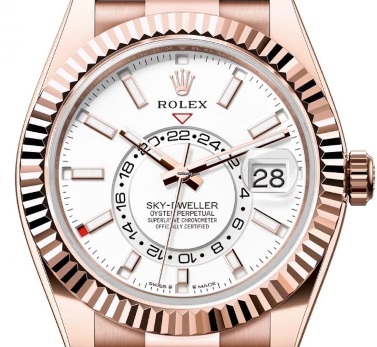 Rolex Sky-dweller 336235 Rose Gold White Dial Oysterflex Unworn 2024