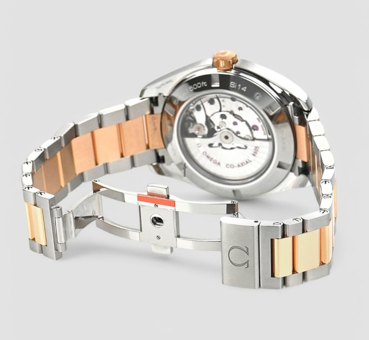 Omega Seamaster Aqua Terra Gmt Automatic Grey Dial Two-tone Men Watch