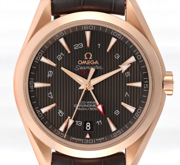 Omega Seamaster Aqua Terra Gmt Brown Dial Rose Gold 43mm