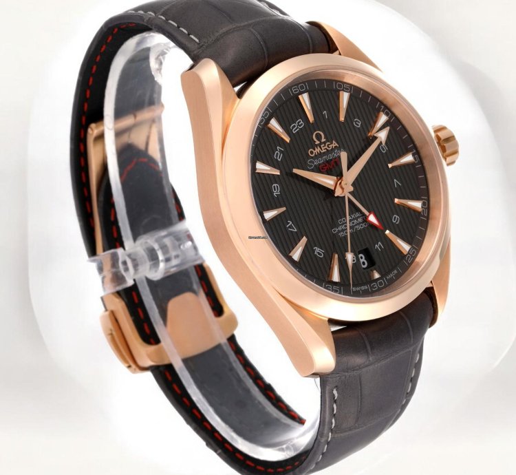 Omega Seamaster Aqua Terra Gmt Brown Dial Rose Gold 43mm