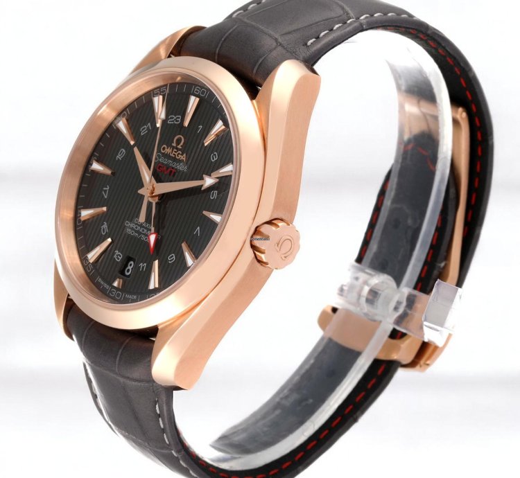 Omega Seamaster Aqua Terra Gmt Brown Dial Rose Gold 43mm