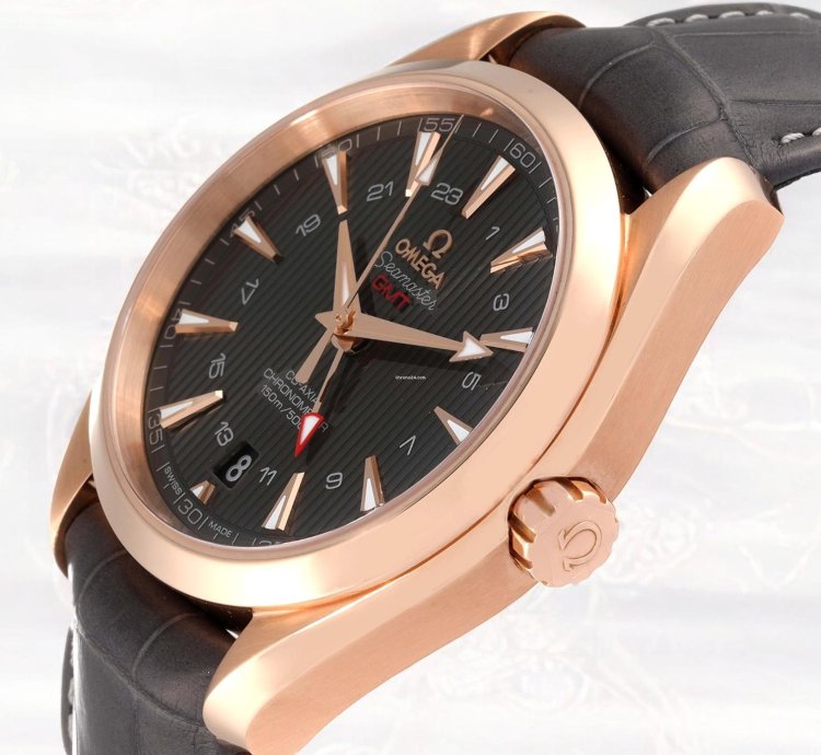 Omega Seamaster Aqua Terra Gmt Brown Dial Rose Gold 43mm