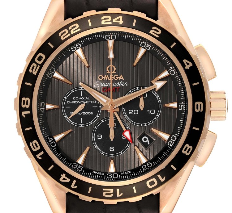 Omega Seamaster Aqua Terra Gmt Rose Gold Mens Watch 231 53 44 52 06 001 Box Card