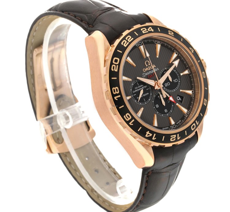 Omega Seamaster Aqua Terra Gmt Rose Gold Mens Watch 231 53 44 52 06 001 Box Card
