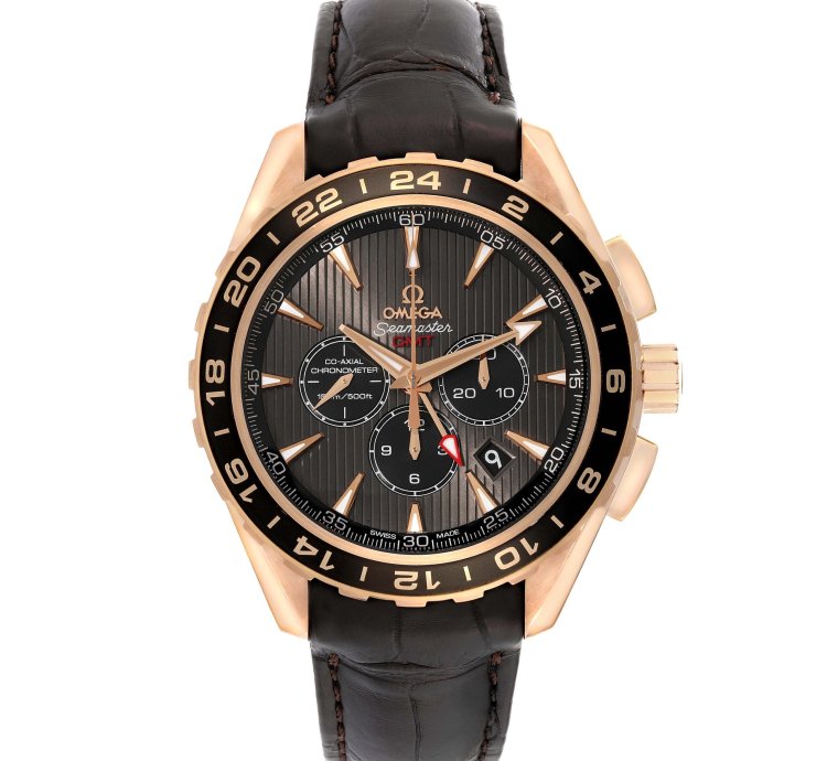 Omega Seamaster Aqua Terra Gmt Rose Gold Mens Watch 231 53 44 52 06 001 Box Card