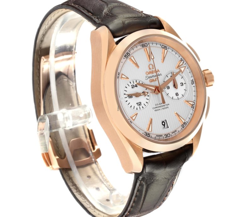 Omega Seamaster Aqua Terra Gmt Rose Gold Watch 231 53 43 52 02 001 Box Card