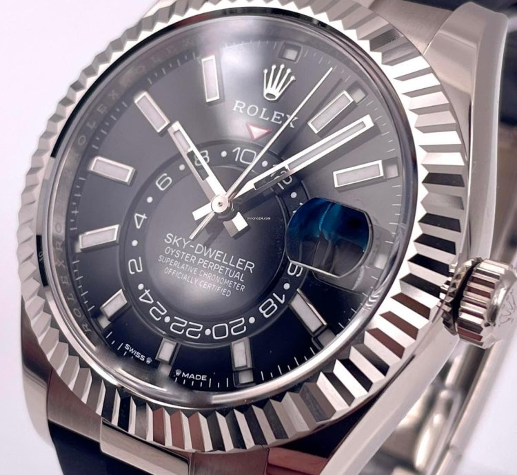 Rolex Sky-dweller 336239 White Gold Oysterflex Black Dial Unworn 2024